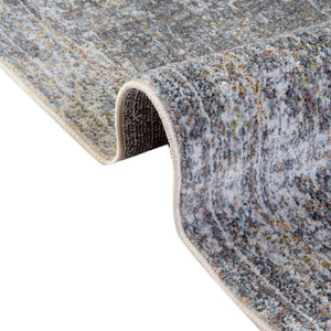 Fume Gray 4' 3 x 4' 3 Baracoa Square Area Rug 100% Polypropylene Distressed Vintage Living Dining Room Office Traditional Carpet for Sale at Rug Engine