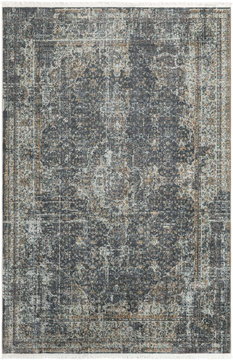 Fume Gray 6' x 9' Baracoa Rectangle Area Rug 100% Polypropylene Distressed Vintage Living Dining Room Office Traditional Carpet for Sale at Rug Engine