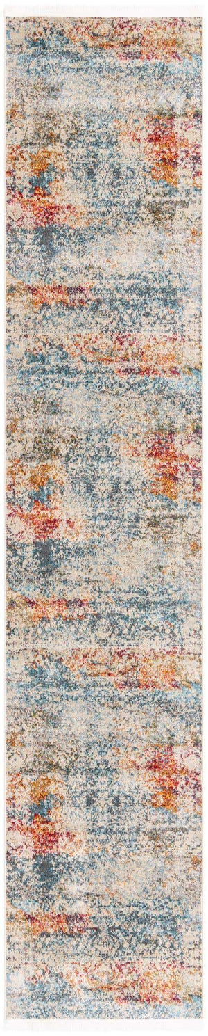 Cream 2' 7 x 13' Baracoa Runner Area Rug 100% Polypropylene Distressed Vintage Living Dining Room Office Traditional Carpet for Sale at Rug Engine