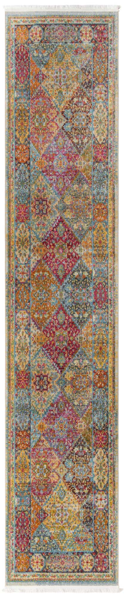 Multicolor 2' 7 x 13' Baracoa Runner Area Rug 100% Polypropylene Distressed Vintage Living Dining Room Office Traditional Carpet for Sale at Rug Engine