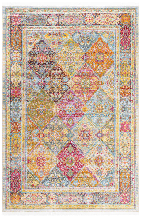 Multicolor 6' x 9' Baracoa Rectangle Area Rug 100% Polypropylene Distressed Vintage Living Dining Room Office Traditional Carpet for Sale at Rug Engine