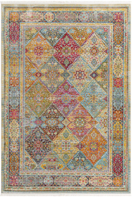 Multicolor 7' x 10' Baracoa Rectangle Area Rug 100% Polypropylene Distressed Vintage Living Dining Room Office Traditional Carpet for Sale at Rug Engine