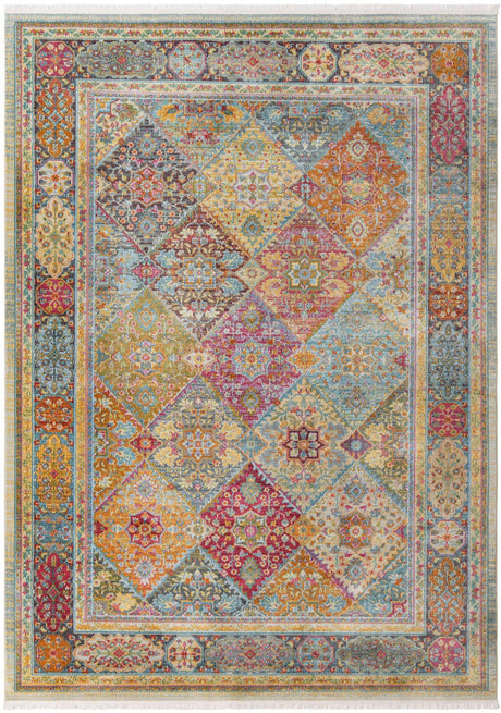 Multicolor 8' x 11' Baracoa Rectangle Area Rug 100% Polypropylene Distressed Vintage Living Dining Room Office Traditional Carpet for Sale at Rug Engine