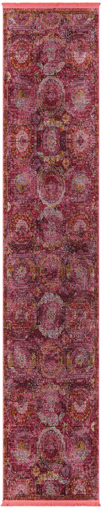 Pink 2' 7 x 13' Baracoa Runner Area Rug 100% Polypropylene Distressed Vintage Living Dining Room Office Traditional Carpet for Sale at Rug Engine