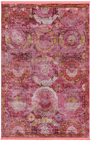 Pink 6' x 9' Baracoa Rectangle Area Rug 100% Polypropylene Distressed Vintage Living Dining Room Office Traditional Carpet for Sale at Rug Engine