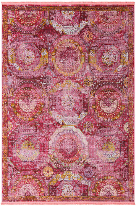 Pink 7' x 10' Baracoa Rectangle Area Rug 100% Polypropylene Distressed Vintage Living Dining Room Office Traditional Carpet for Sale at Rug Engine