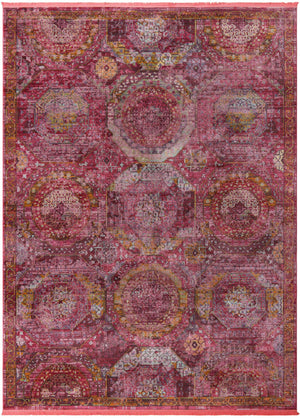 Pink 9' x 12' Baracoa Rectangle Area Rug 100% Polypropylene Distressed Vintage Living Dining Room Office Traditional Carpet for Sale at Rug Engine
