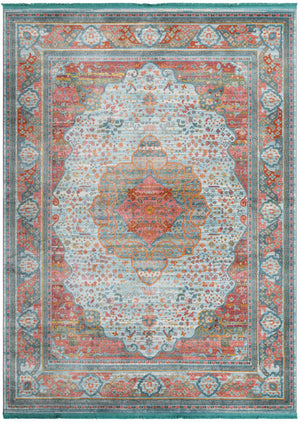 Light Blue 8' x 11' Baracoa Rectangle Area Rug 100% Polypropylene Distressed Vintage Living Dining Room Office Traditional Carpet for Sale at Rug Engine