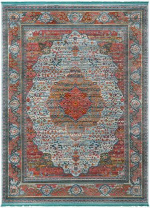 Light Blue 9' x 12' Baracoa Rectangle Area Rug 100% Polypropylene Distressed Vintage Living Dining Room Office Traditional Carpet for Sale at Rug Engine