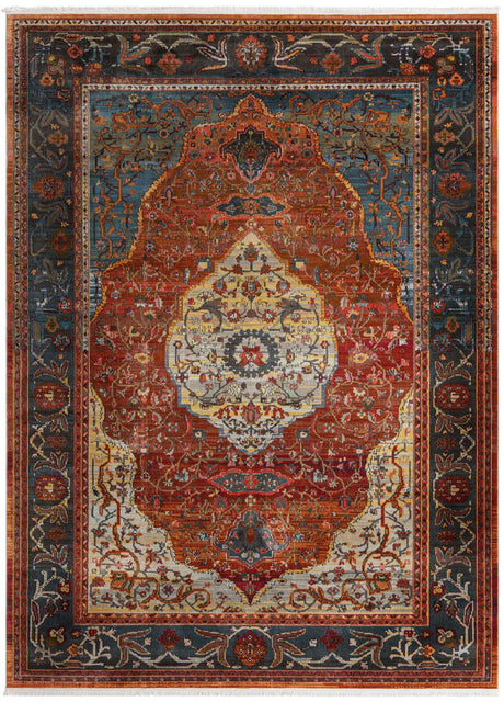 Rust Red 9' x 12' Baracoa Rectangle Area Rug 100% Polypropylene Distressed Vintage Living Dining Room Office Traditional Carpet for Sale at Rug Engine