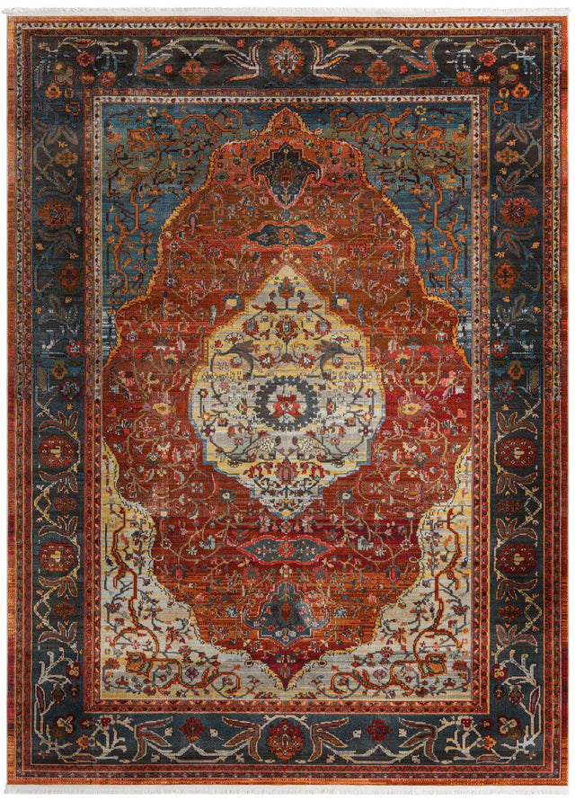 Rust Red 9' x 12' Baracoa Rectangle Area Rug 100% Polypropylene Distressed Vintage Living Dining Room Office Traditional Carpet for Sale at Rug Engine