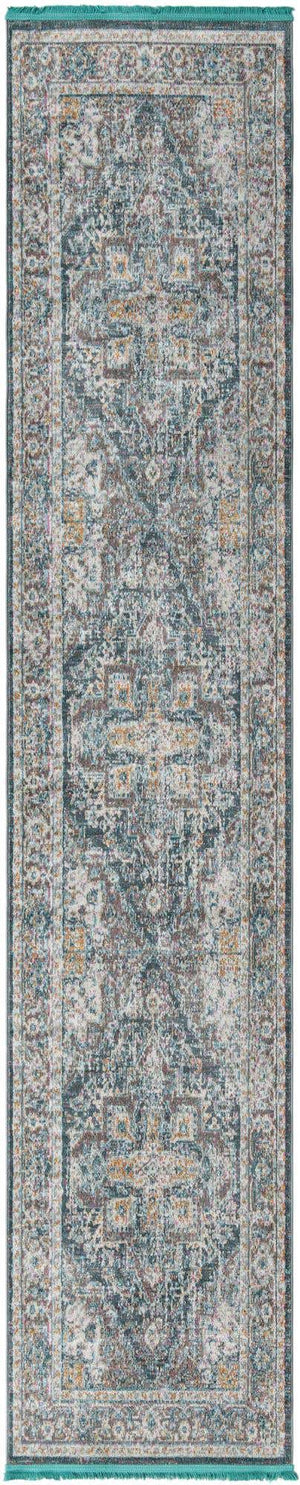 Gray 2' 7 x 13' Baracoa Runner Area Rug 100% Polypropylene Distressed Vintage Living Dining Room Office Traditional Carpet for Sale at Rug Engine