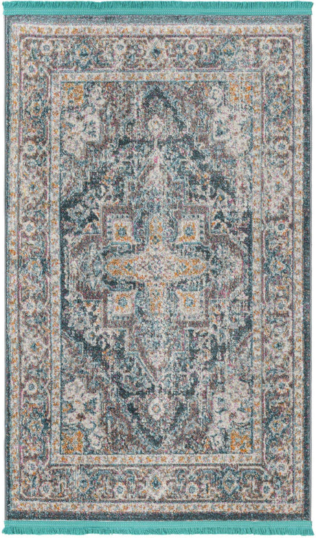 Gray 3' x 5' Baracoa Rectangle Area Rug 100% Polypropylene Distressed Vintage Living Dining Room Office Traditional Carpet for Sale at Rug Engine