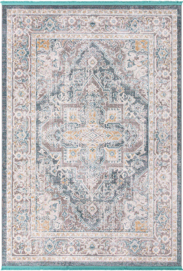Gray 6' x 9' Baracoa Rectangle Area Rug 100% Polypropylene Distressed Vintage Living Dining Room Office Traditional Carpet for Sale at Rug Engine