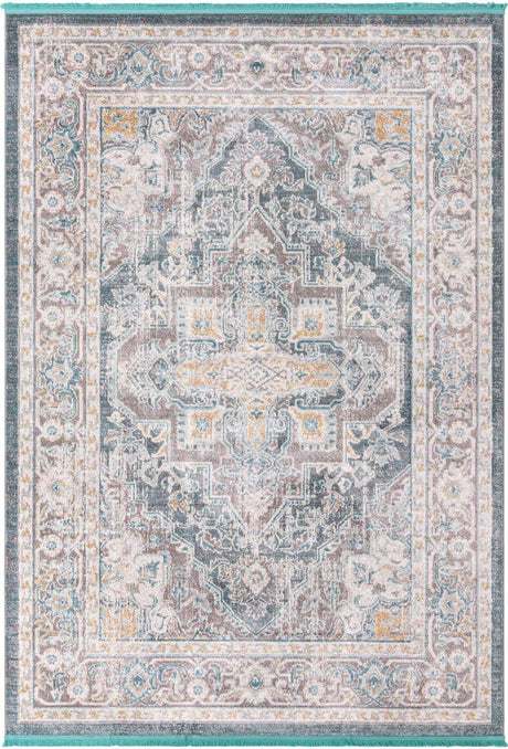 Gray 7' x 10' Baracoa Rectangle Area Rug 100% Polypropylene Distressed Vintage Living Dining Room Office Traditional Carpet for Sale at Rug Engine