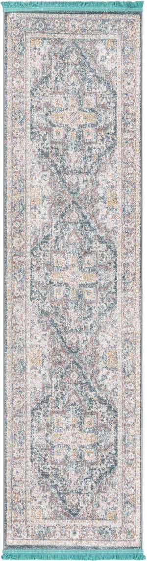 Gray 2' x 8' Baracoa Runner Area Rug 100% Polypropylene Distressed Vintage Living Dining Room Office Traditional Carpet for Sale at Rug Engine