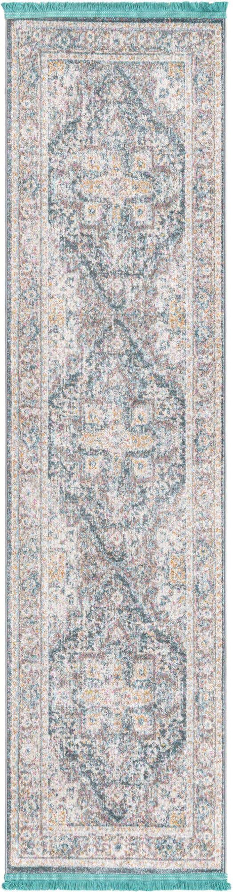 Gray 2' x 8' Baracoa Runner Area Rug 100% Polypropylene Distressed Vintage Living Dining Room Office Traditional Carpet for Sale at Rug Engine