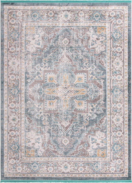 Gray 9' x 12' Baracoa Rectangle Area Rug 100% Polypropylene Distressed Vintage Living Dining Room Office Traditional Carpet for Sale at Rug Engine