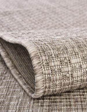 Beige 2' 7 x 4' 1 Outdoor Solid Hearth Half-Round Semicircle Area Rug Weather Resistant for Patio, Deck, Terrace, Balcony, Porch 100% Polypropylene Minimalist Waterproof Carpet for Sale at Rug Engine