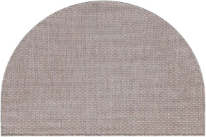 Beige 2' 7 x 4' 1 Outdoor Solid Hearth Half-Round Semicircle Area Rug Weather Resistant for Patio, Deck, Terrace, Balcony, Porch 100% Polypropylene Minimalist Waterproof Carpet for Sale at Rug Engine