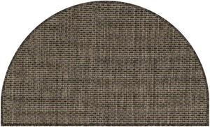 Black 2' 2 x 3' 7 Outdoor Solid Hearth Half-Round Semicircle Area Rug Weather Resistant for Patio, Deck, Terrace, Balcony, Porch 100% Polypropylene Minimalist Waterproof Carpet for Sale at Rug Engine