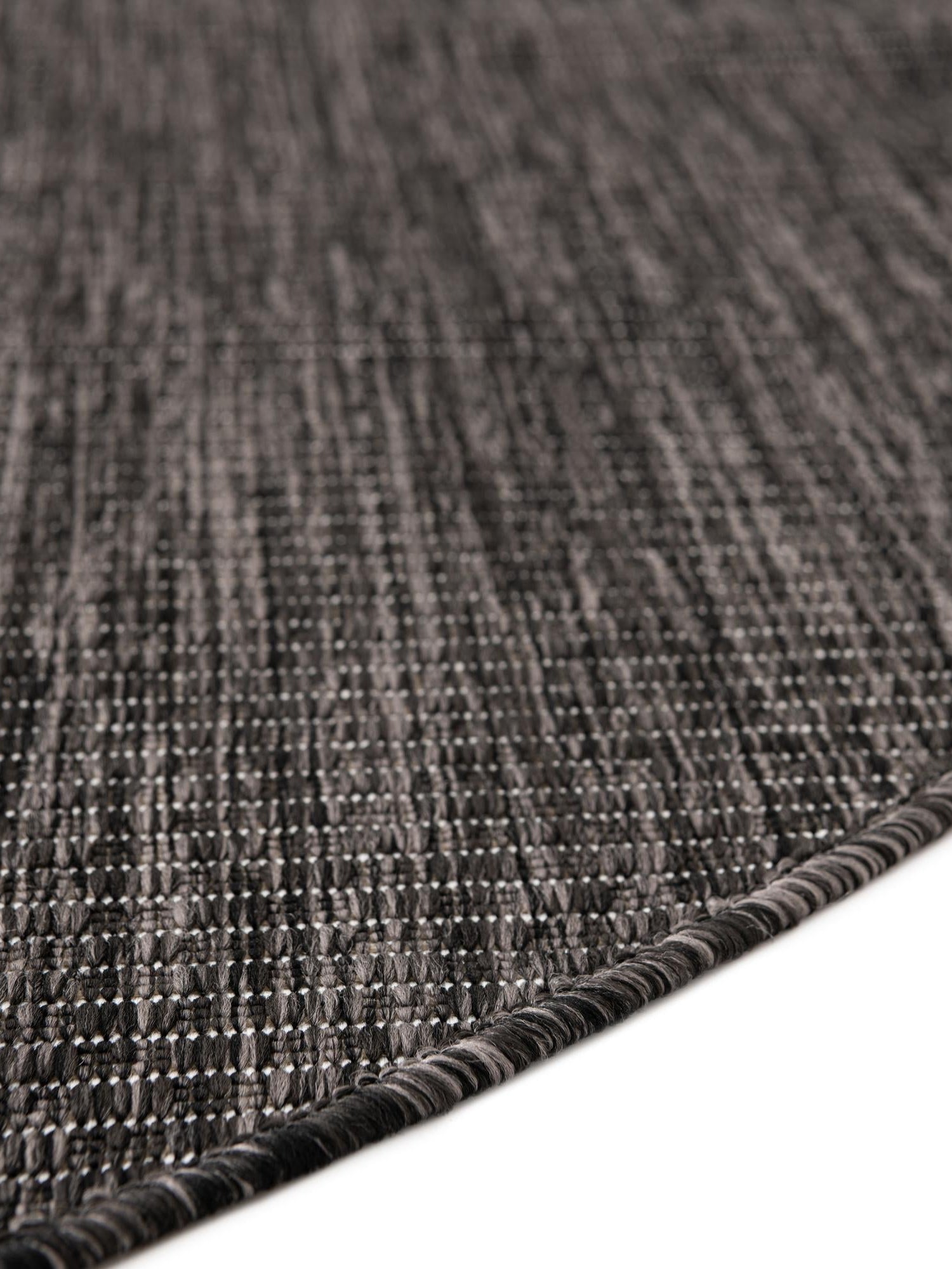 Black 3' 1 x 6' 1 Outdoor Solid Hearth Half-Round Semicircle Area Rug Weather Resistant for Patio, Deck, Terrace, Balcony, Porch 100% Polypropylene Minimalist Waterproof Carpet for Sale at Rug Engine