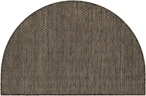 Black 2' 7 x 4' 1 Outdoor Solid Hearth Half-Round Semicircle Area Rug Weather Resistant for Patio, Deck, Terrace, Balcony, Porch 100% Polypropylene Minimalist Waterproof Carpet for Sale at Rug Engine