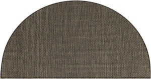 Black 3' 1 x 6' 1 Outdoor Solid Hearth Half-Round Semicircle Area Rug Weather Resistant for Patio, Deck, Terrace, Balcony, Porch 100% Polypropylene Minimalist Waterproof Carpet for Sale at Rug Engine