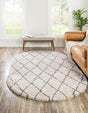 Pure Ivory 4' 1 x 6' 1 Rabat Shag Oval Area Rug Thick Soft Touch Fluffy & Plush Shaggy Pile