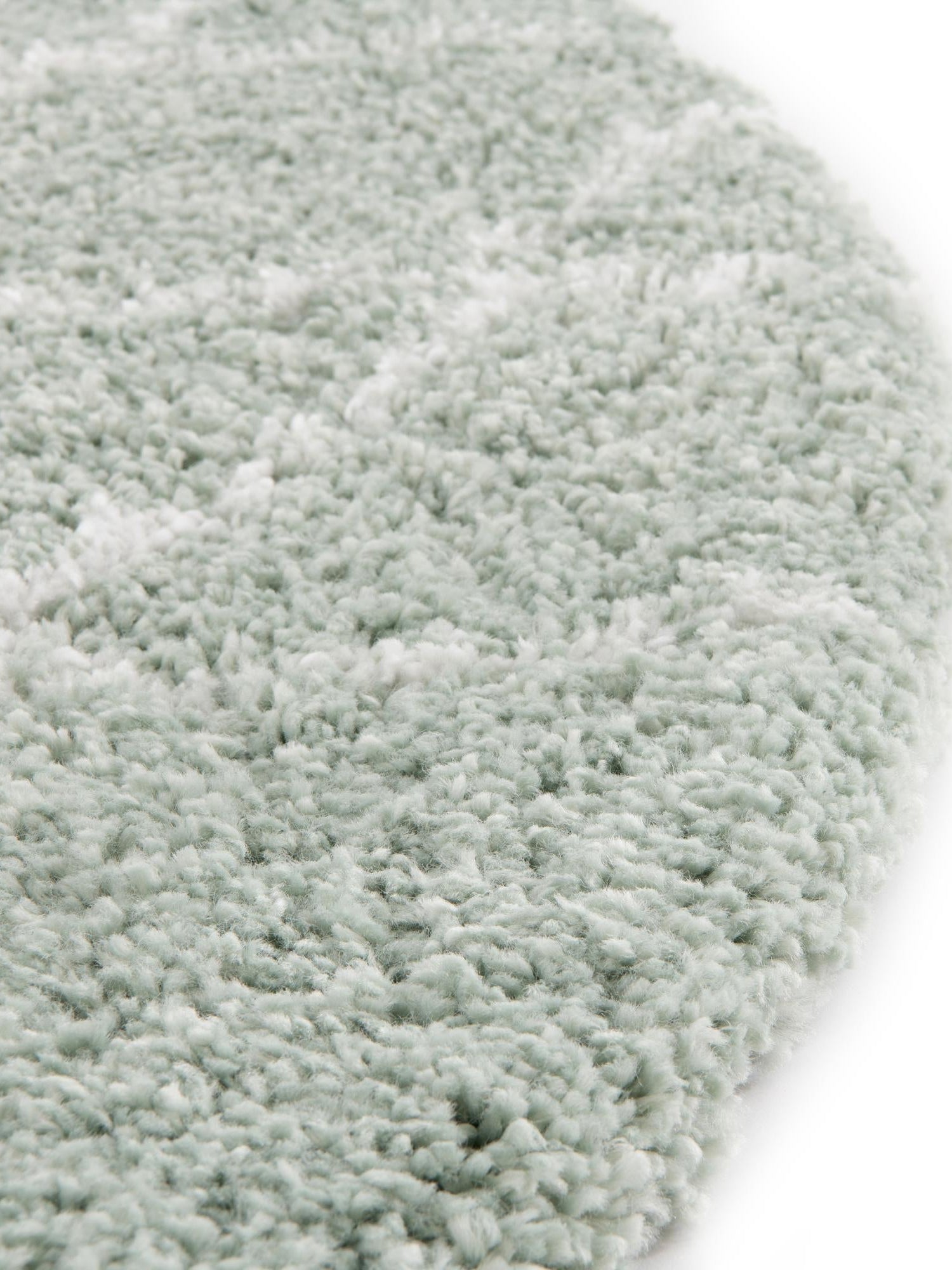 White Cyan 7' 10 x 7' 10 Rabat Shag Round Area Rug Thick Soft Touch Fluffy & Plush Shaggy Pile Durable Geometric Carpet for Luxury Interior Design for Sale at Rug Engine