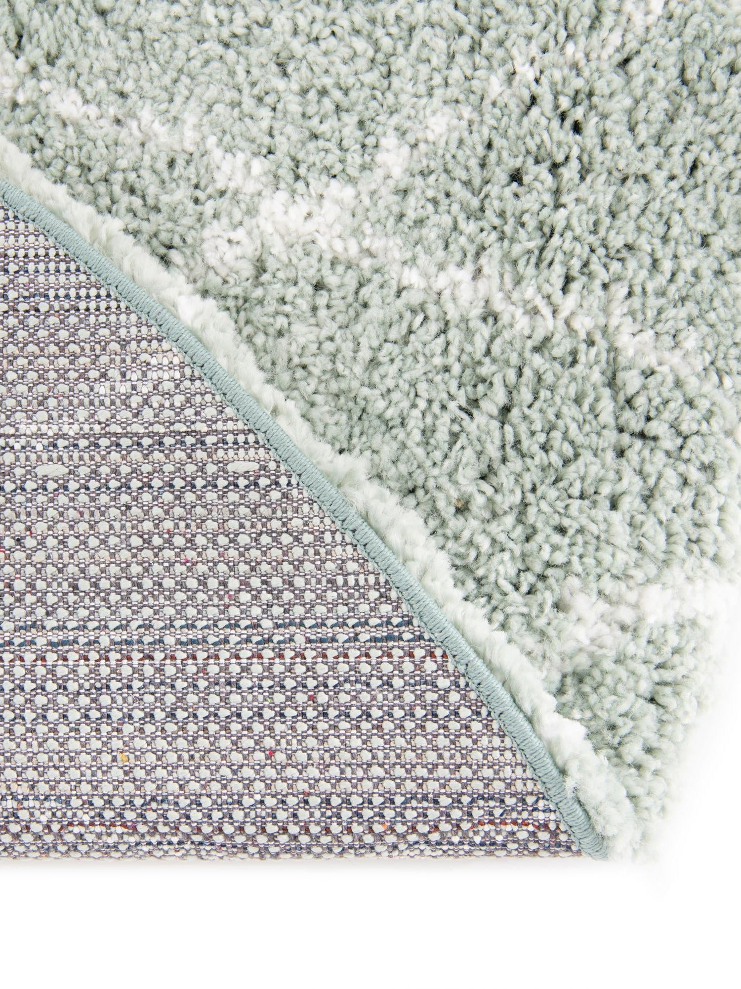 White Cyan 7' 10 x 7' 10 Rabat Shag Round Area Rug Thick Soft Touch Fluffy & Plush Shaggy Pile Durable Geometric Carpet for Luxury Interior Design for Sale at Rug Engine