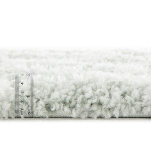 White Cyan 4' 1 x 6' 1 Rabat Shag Rectangle Area Rug Thick Soft Touch Fluffy & Plush Shaggy Pile