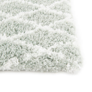 White Cyan 4' 1 x 6' 1 Rabat Shag Rectangle Area Rug Thick Soft Touch Fluffy & Plush Shaggy Pile