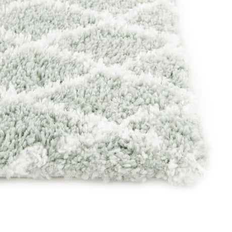 White Cyan 7' 10 x 10' Rabat Shag Rectangle Area Rug Thick Soft Touch Fluffy & Plush Shaggy Pile Durable Geometric Carpet for Luxury Interior Design for Sale at Rug Engine