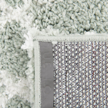 White Cyan 9' x 12' Rabat Shag Rectangle Area Rug Thick Soft Touch Fluffy & Plush Shaggy Pile Durable Geometric Carpet for Luxury Interior Design for Sale at Rug Engine