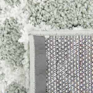 White Cyan 4' 1 x 6' 1 Rabat Shag Rectangle Area Rug Thick Soft Touch Fluffy & Plush Shaggy Pile