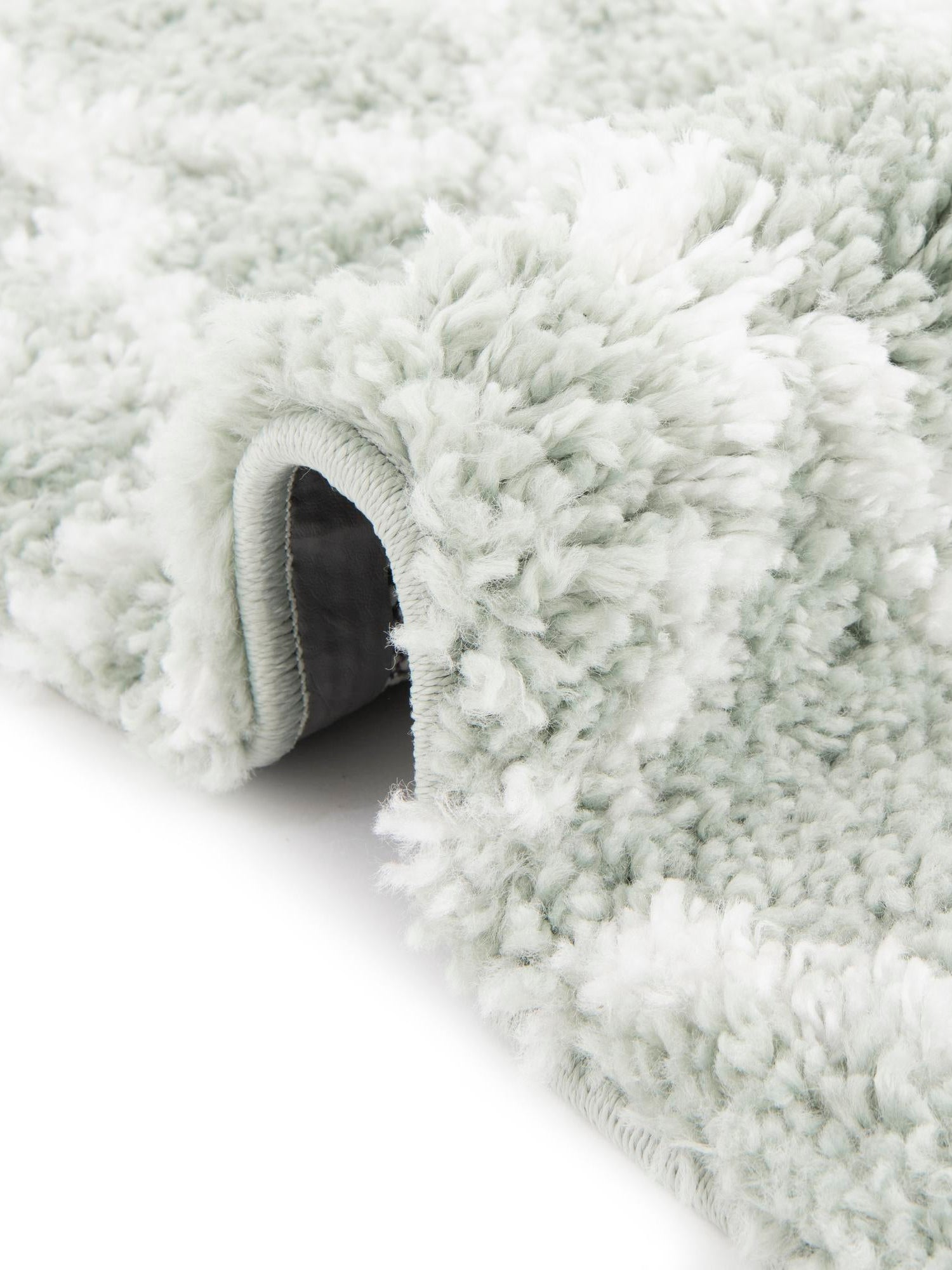 White Cyan 4' 1 x 6' 1 Rabat Shag Rectangle Area Rug Thick Soft Touch Fluffy & Plush Shaggy Pile Durable Geometric Carpet for Luxury Interior Design for Sale at Rug Engine