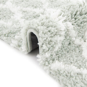 White Cyan 4' 1 x 6' 1 Rabat Shag Rectangle Area Rug Thick Soft Touch Fluffy & Plush Shaggy Pile