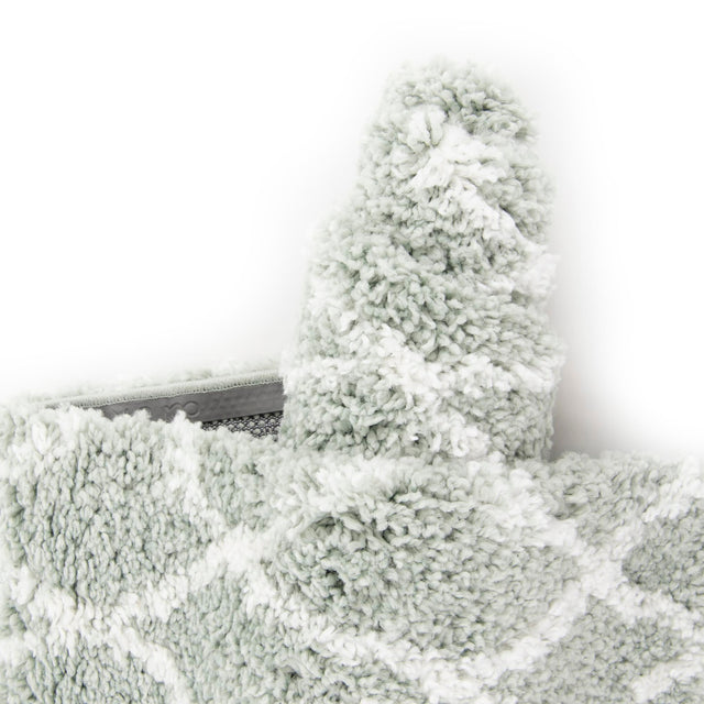 White Cyan 4' 1 x 6' 1 Rabat Shag Rectangle Area Rug Thick Soft Touch Fluffy & Plush Shaggy Pile