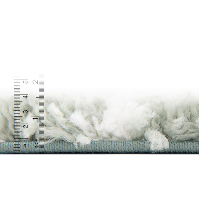 White Cyan 7' 10 x 7' 10 Rabat Shag Round Area Rug Thick Soft Touch Fluffy & Plush Shaggy Pile