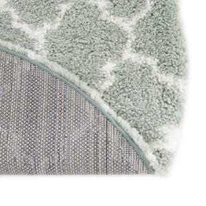White Cyan 7' 10 x 7' 10 Rabat Shag Round Area Rug Thick Soft Touch Fluffy & Plush Shaggy Pile