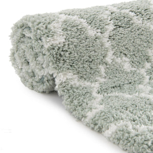 White Cyan 7' 10 x 7' 10 Rabat Shag Round Area Rug Thick Soft Touch Fluffy & Plush Shaggy Pile