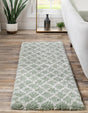 White Cyan 2' 7 x 12' Rabat Shag Runner Area Rug Thick Soft Touch Fluffy & Plush Shaggy Pile