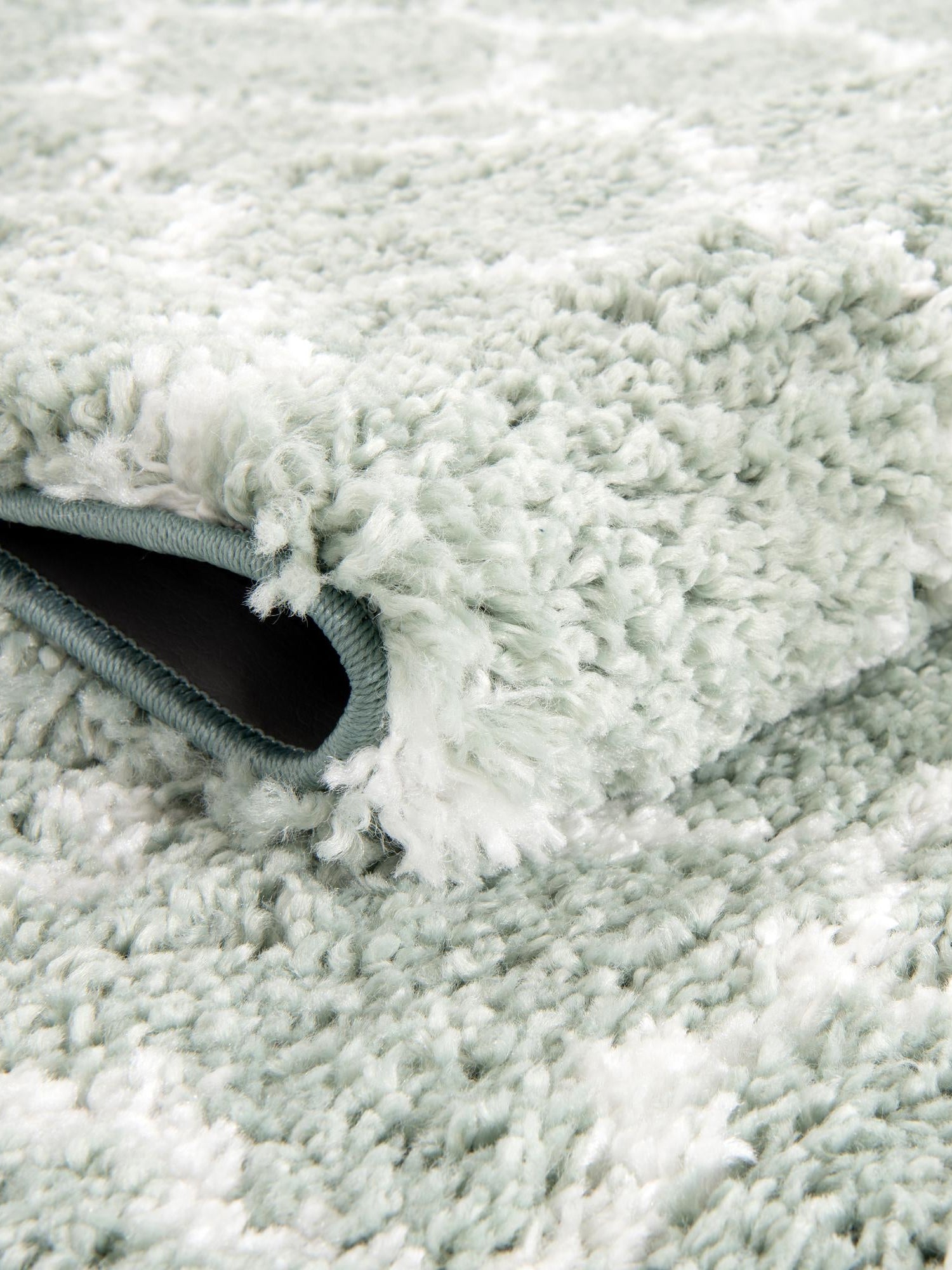 White Cyan 2' x 6' 1 Rabat Shag Runner Area Rug Thick Soft Touch Fluffy & Plush Shaggy Pile Durable Geometric Carpet for Luxury Interior Design for Sale at Rug Engine