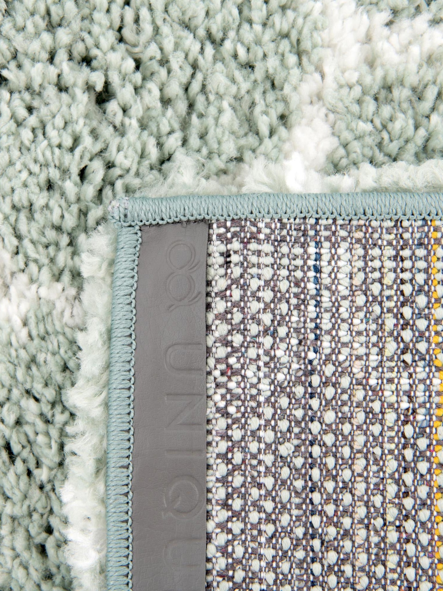 White Cyan 2' x 6' 1 Rabat Shag Runner Area Rug Thick Soft Touch Fluffy & Plush Shaggy Pile Durable Geometric Carpet for Luxury Interior Design for Sale at Rug Engine