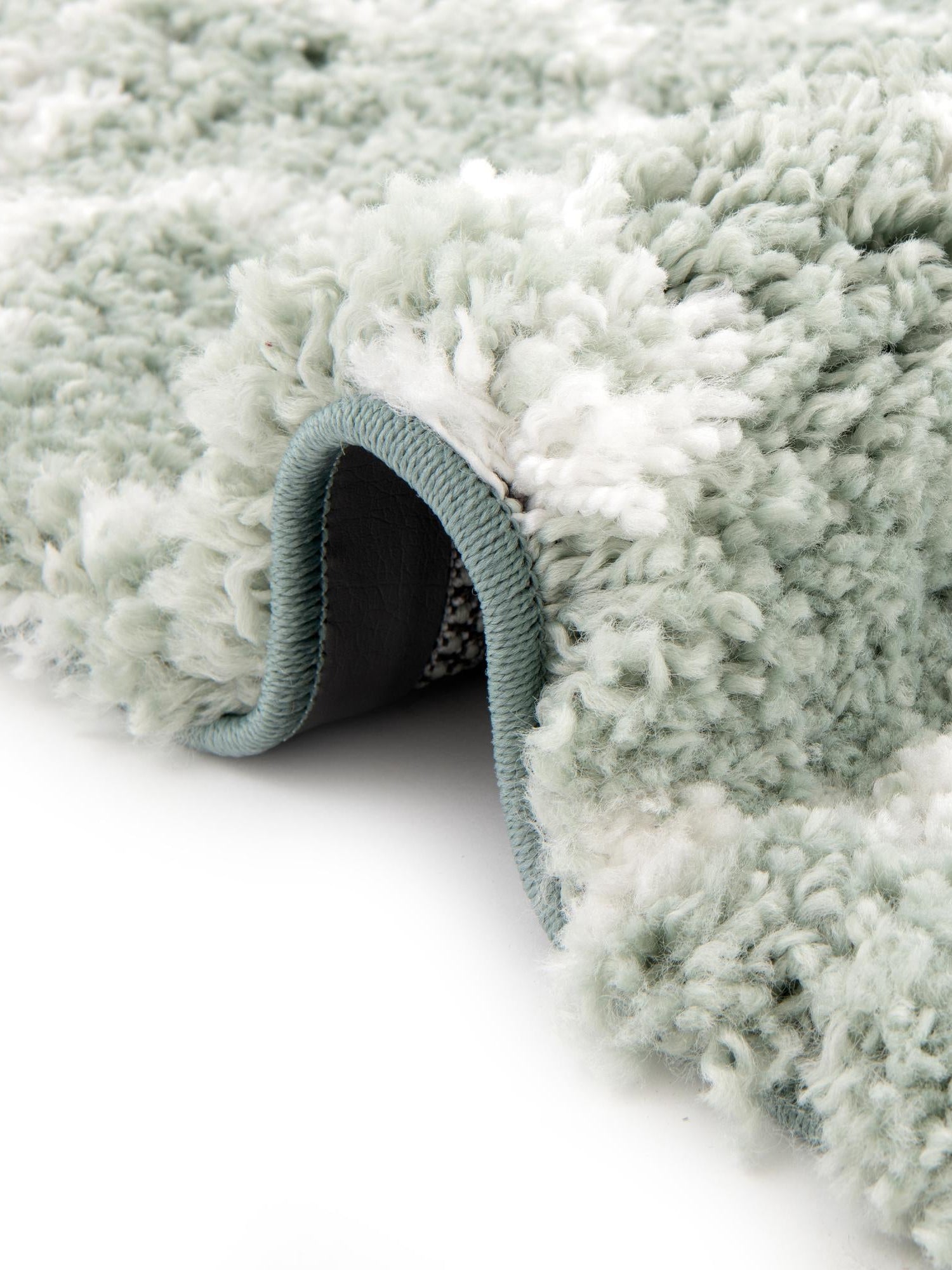 White Cyan 2' x 6' 1 Rabat Shag Runner Area Rug Thick Soft Touch Fluffy & Plush Shaggy Pile Durable Geometric Carpet for Luxury Interior Design for Sale at Rug Engine