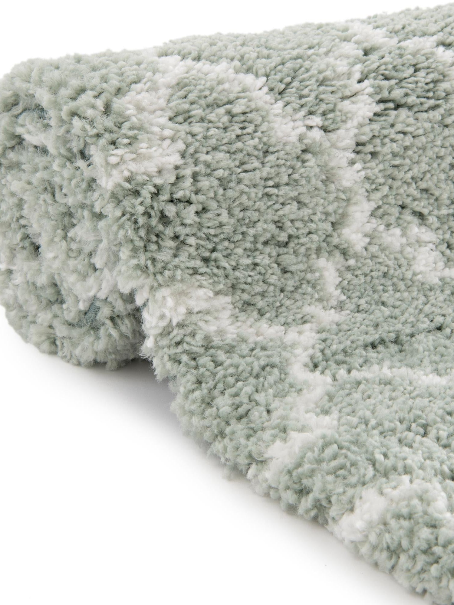 White Cyan 2' x 6' 1 Rabat Shag Runner Area Rug Thick Soft Touch Fluffy & Plush Shaggy Pile Durable Geometric Carpet for Luxury Interior Design for Sale at Rug Engine