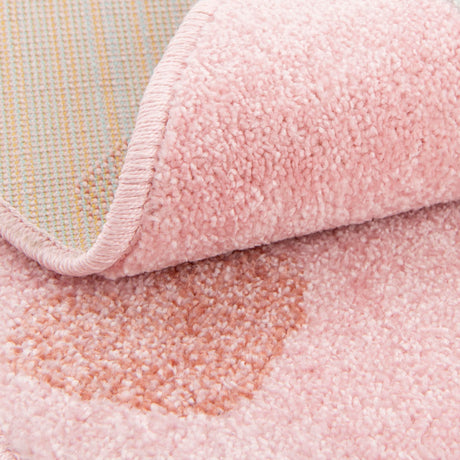 Pink 3' 3 x 3' 3 Whimsy Kids Round Area Rug for Baby Nursery, Toddler Playroom,  Bedrooms Playful Fun Design Easy Clean Carpet for Sale at Rug Engine