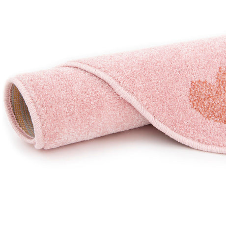 Pink 3' 3 x 3' 3 Whimsy Kids Round Area Rug for Baby Nursery, Toddler Playroom,  Bedrooms Playful Fun Design Easy Clean Carpet for Sale at Rug Engine