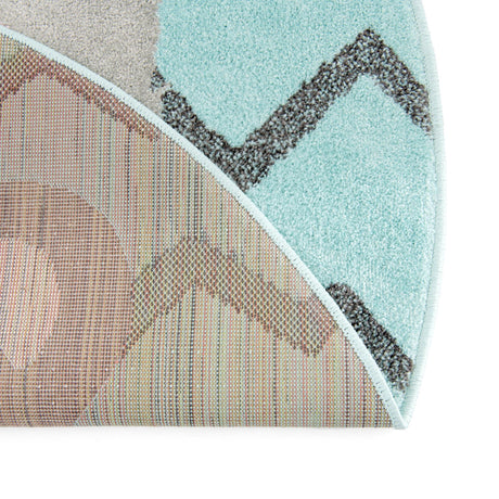 Blue 5' 3 x 5' 3 Whimsy Kids Round Area Rug for Baby Nursery, Toddler Playroom,  Bedrooms Playful Fun Design Easy Clean Carpet for Sale at Rug Engine